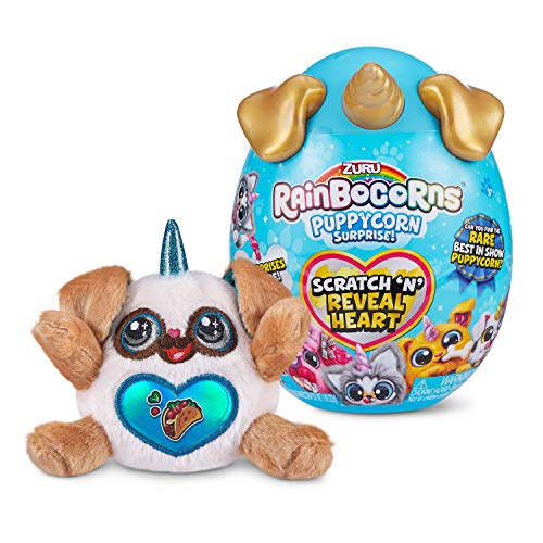 Rainbocorns Sparkle Heart Surprise Serie 3, Puppycorn Surprise, Mops - Plüsch zum Sammeln - 7 Überraschungen, Herz zum Abziehen, ab 3 Jahren (Mops)