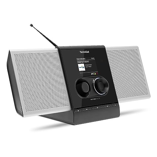 TechniSat MULTYRADIO 600 CD IR - Internetradio (Kompaktanlage, WLAN Radio, DAB+, UKW, Spotify, Bluetooth, CD-Player, USB, Farbdisplay, App-Steuerung, Fernbedienung, 40 Watt Stereo) Silber/schwarz im Sale