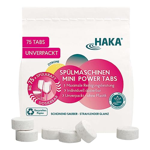 HAKA Spülmaschinen Mini Power Tabs, 75 Stk, umweltschonend, effektiv