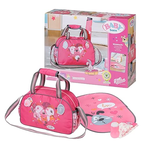 BABY born Wickeltasche, Puppenwickeltasche in rosa grau inkl. Wickelunterlage, Windel und Puderdose, 832455 Zapf Creation im Sale