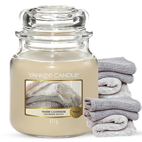 Yankee Candle Duftkerze | Warm Cashmere | Brenndauer bis zu 75 Stunden | Mittelgroße im Glas