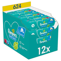 Thumbnail for Pampers Fresh Clean Feuchttücher 12 Packungen (12 x 52 Stück), 624 Feuchttücher, milder Duft, auch für Hände und Gesicht geeignet