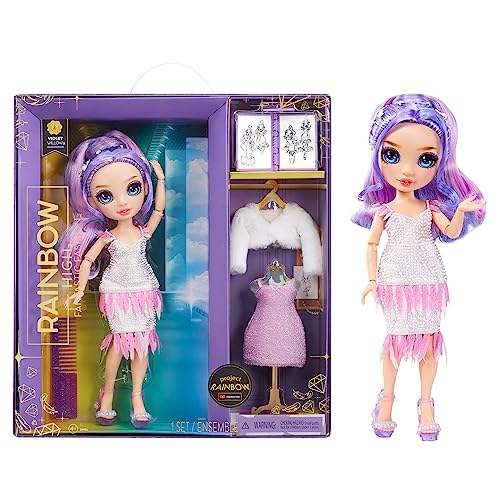 Rainbow High Fantastic Fashion Puppe - Violet Willow - Lila Modepuppe und Spielset mit 2 Outfits & Modeaccessoires - Für Sammler und Kinder von 4-12 Jahren