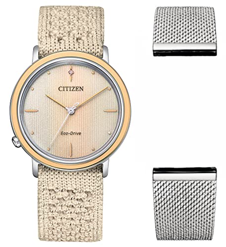 Citizen Damen Analog Quarz Uhr mit Nylon Armband EM1006-40A im Sale