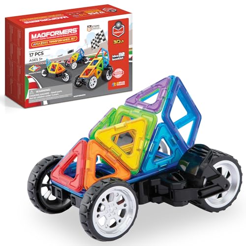 Magformers Amazing Transform Wheel Magnetic Building Blocks Toy. Makes Cars and Bikes. with Special Adjustable Multi-Wheel Piece., 26.2 x 18.2 x 8 cm