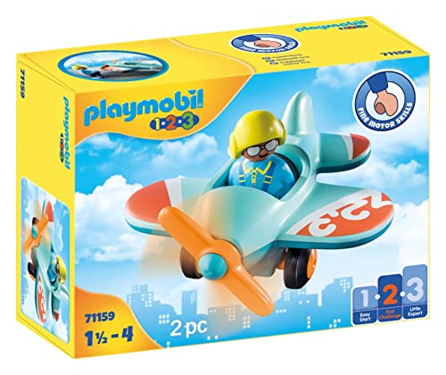 PLAYMOBIL 1.2.3 71158 Fun on The Farm, Developmental Early Learning Toys for Toddlers, Farm Animals Toy for Children from 18 Months to 4 Years im Sale