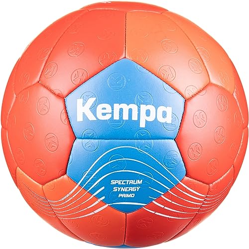 Kempa Spectrum Synergy Primo Handball Spiel- und Trainingsball für Herren Damen und Kinder - mit einzigartiger 30-Panel-Konstruktion - für jede Altersklasse, rot/sweden blau im Sale