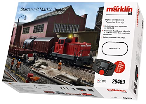 Märklin Modelleisenbahn Digital-Startpackung Moderner Rangierbetrieb 29469 – Diesel-Lokomotive mit Kesselwagen und Güterwagen, inklusive mobiler Station und automatischer Verbindung im Sale