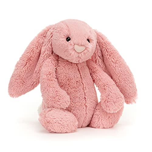 Jellycat Mittelgroße schüchterne Blütenblatt-Plüsch-Dekoration zum Sammeln, rosa Häschen