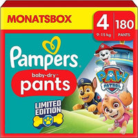 Thumbnail for Pampers Windeln Paw Patrol Pants Größe 4 (9-15kg) Baby-Dry, Maxi mit Stop- und Schutz Täschchen, MONATSBOX, 180 Höschenwindeln