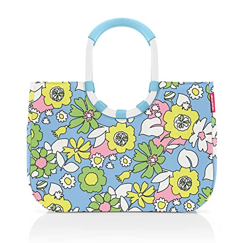 reisenthel loopshopper Stabile Tasche mit praktischen Fächern aus recycelten PET-Flaschen Charmantes und wasserabweisendes Design, Farbe:florist lagoon im Sale