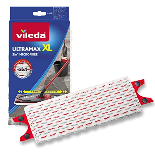 Vileda Ultramax XL Bodenwischer Ersatzbezug, extrabreiter Wischmopp Bezug Ultramat_Ultramax aus Mikrofasern, für alle Hartböden, Waschmaschinen geeignet, 1er Pack im Sale