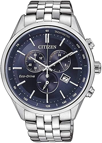 Citizen Herren Chronograph Eco-Drive Uhr mit Edelstahl Armband AT2141-52L