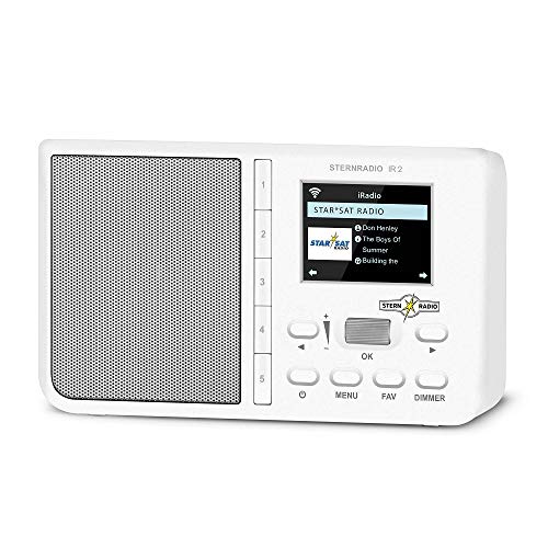 TechniSat STERNRADIO IR 2 - kompaktes Internetradio (WLAN, wechselbarer Akku, Farbdisplay, änderbare Direktwahltasten, Schlafradio-Sender, Wecker, Sleeptimer, Snooze, AUX, App-Steuerung) weiß im Sale