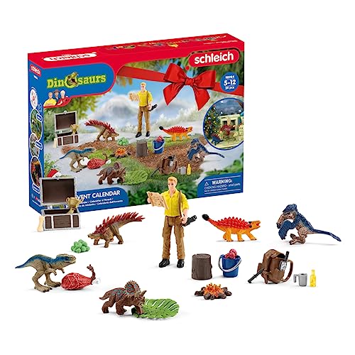 schleich 98984 Adventskalender 2023 DINOSAURS, ab 5 Jahren, DINOSAURS - Spielset, 24 Teile im Sale