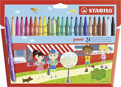 Filzstift - STABILO power - 24er Pack - mit 24 verschiedenen Farben