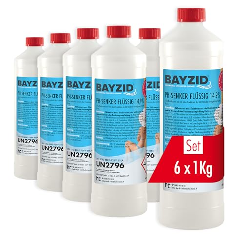 6 x 1 kg BAYZID pH Senker Minus 14,9% von Höfer Chemie für Pool & Schwimmbad zur Senkung des pH Werts