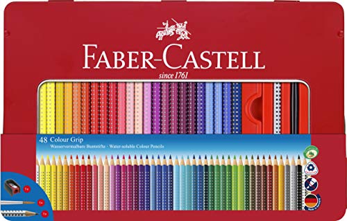 Faber-Castell 112448 - Buntstift Colour Grip 48er Stück Metalletui