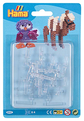 Hama Perlen 4902 Zubehör Set für das Basteln, Verbinder für 3D Motive in transparent für Midi Bügelperlen mit Durchmesser 5 mm, Bastelspaß für Groß und Klein