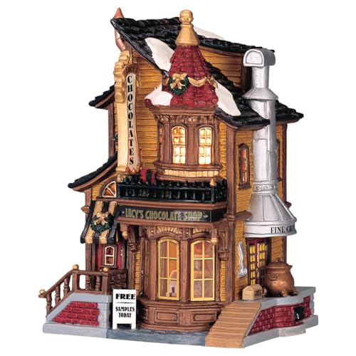 LEMAX Lucy´s Chocolate Shop 45052 - Beleuchtetes Schokoladengeschäft - 13,50cmx18cmx10,40cm - Christmas Village - Weihnachtsdorf im Sale