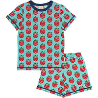 Thumbnail for Maxomorra Kinder Sommer Pyjama Kurz mit Himbeeren Pyjama Set Short Raspberry (122-128) im Sale