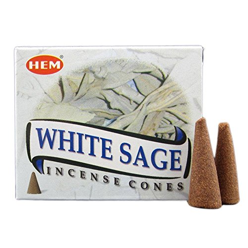 Weihrauch HEM Räucherkegel – White Sage oder weißer Salbei – Lot de 12 Packungen à 10 Räucherkegel – Kostenloser Versand