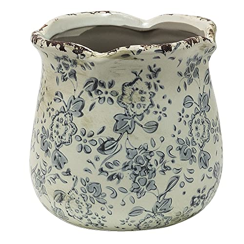 Clayre & Eef 6CE1455M Blumentopf für Innen Grau, Beige Ø 15x14 cm