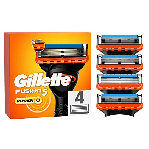 Gillette Fusion 5 Power Rasierklingen für Rasierer, 4 Ersatzklingen für Nassrasierer Herren mit 5-fach Klinge, Made in Germany im Sale