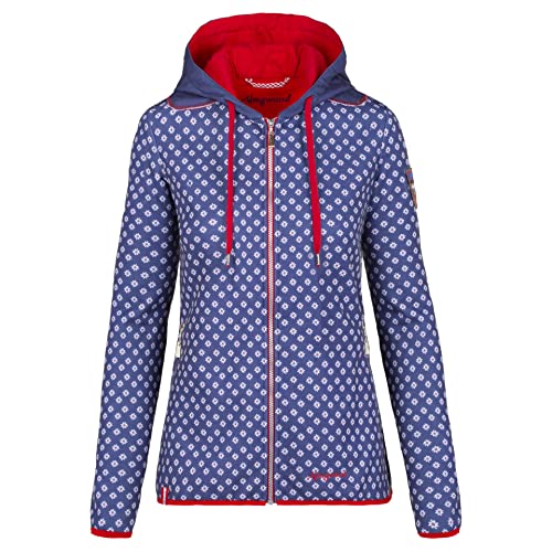 Almgwand W Spinnerin Blau - Schöne leichte Damen Kapuzenjacke, Größe 38 - Farbe Dark Blue - Red