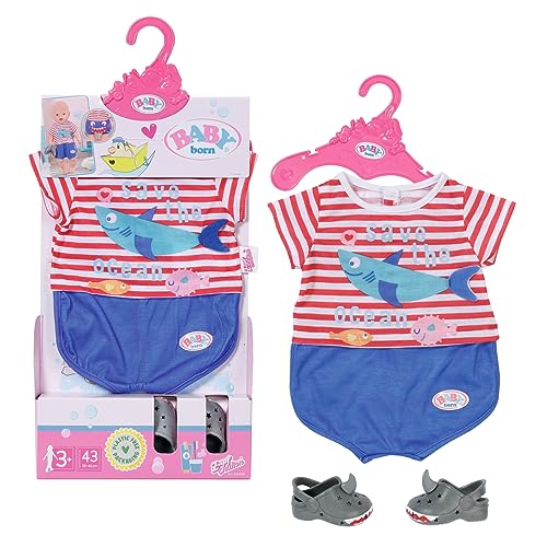 BABY born Bath Pyjama und Clogs, Einteiler im Matrosen-Design mitClogs, für 43 cm Puppen, 834268 Zapf Creation im Sale