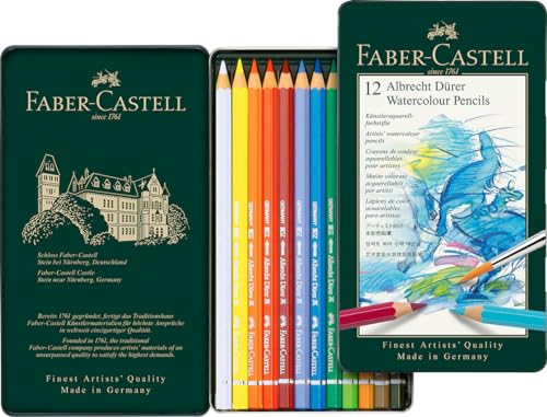 Faber-Castell 117512 - Aquarellstifte Albrecht Dürer, 12-teiliges Buntstifte Set, bruchsicher, vollständig wasservermalbar im Sale