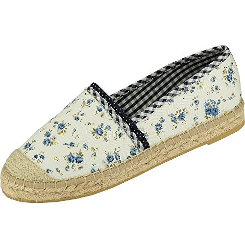 Sommerschlupfschuhe Espandrille Trachten Schuhe blau beige 4172-208 Damen von Krüger (41) im Sale