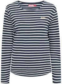 Thumbnail for derbe Longsleeve Interstriped Women, L, Navy/Offwhite im Sale