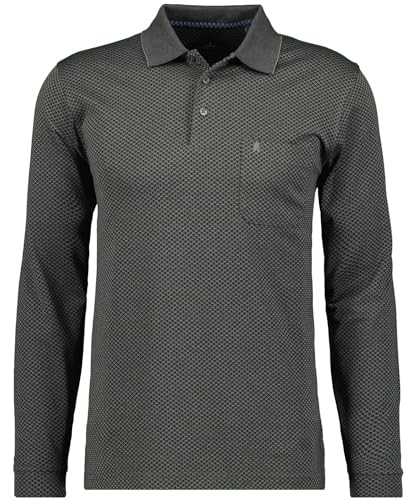 RAGMAN Herren Softknit-Polo Mini-Jacquard 4XL, Grau-Melange-194 im Sale