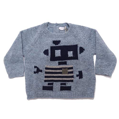 Il Gufo 6632AC maglione bimbo boy light blue wool sweater kid [12 MONTHS] im Sale