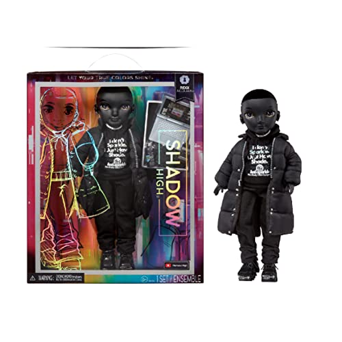 Rainbow High Shadow High - REXX McQueen - Schwarze Modepuppe mit modischem Outfit und mehr als 10 bunten Spielaccessoires - Ideal für Sammler und Kinder von 4-12 Jahren