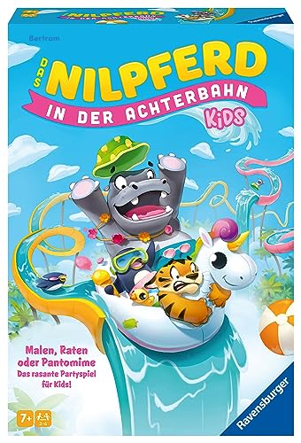 Ravensburger 22361 - Das Nilpferd in der Achterbahn Kids - Gesellschaftsspiel für Kinder und Familien ab 7 Jahren, für 3-6 Spieler - Partyspiel im Sale