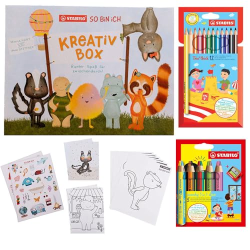 Kreativbox – STABILO „So Bin ich“ – zum Malen und Basteln – für Kinder - mit Buntstiften, Stickern, Postkarten und Ausmalvorlagen