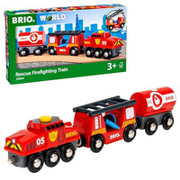 Thumbnail for BRIO World 33844 Feuerwehr-Löschzug - Feuerwehrzug mit Feuerwehrschlauch und Wassertank - Kleinkindspielzeug empfohlen ab 3 Jahren