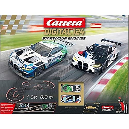 Carrera Digital 124 Start your Engines Rennbahnset | Rennbahnen und lizensierte Slotcars | bis zu 4 Spieler | Für Kinder ab 10 Jahren & Erwachsene im Sale