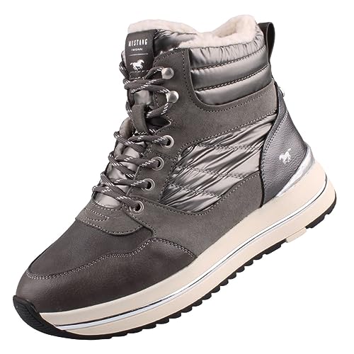 MUSTANG Damen High Top Sneaker gefüttert Grau, Schuhgröße:EUR 39 im Sale