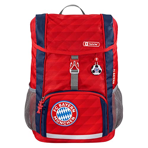 Step by Step Kid Rucksack-Set FC Bayern „Mia san Mia“, 3-teilig, rot, mit Reflektoren, ergonomisch, individualisierbar, für Kindergarten und Freizeit, für Jungen und Mädchen, 13 Liter im Sale