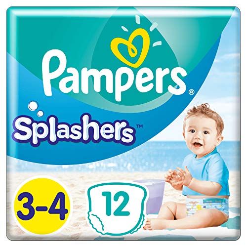 Pampers Splashers Einweg-Windeln, Größe 3-4 (6-11 kg) für optimalen Schutz im Wasser, 12 Windeln