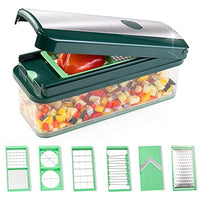 Thumbnail for Genius Nicer Dicer Exclusive Gemüseschneider 15tlg Würfelschneider + Tomatenschneider Set 4 Einsätze + Reibe grob & Hobel + Auffangbehälter 2500ml, Grün