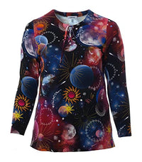 Thumbnail for KjBrand Damen Langarm Shirt Bunt Planeten Schnürung große im Sale