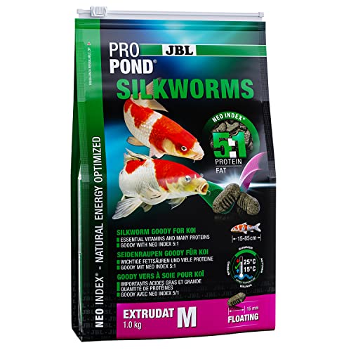 JBL Seidenraupen für Koi, Schwimmende Extrudate, Leckerbissen, ProPond Silkworms, 1,0 kg im Sale