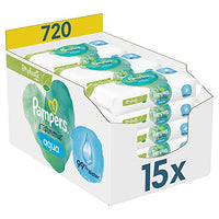 Thumbnail for Pampers Harmonie Aqua Baby Feuchttücher Box, 720 Tücher (15 x 48), sanfter Hautschutz für zarte Haut mit 99% Wasser