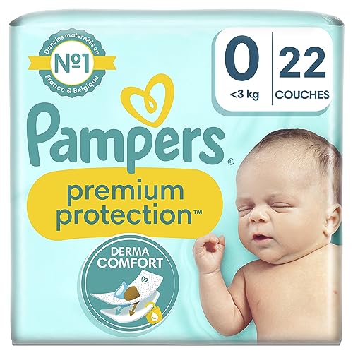 Pampers Baby Windeln Größe 0 (<3kg) Premium Protection, Newborn Micro, bester Komfort und Schutz für empfindliche Haut, 22 Stück