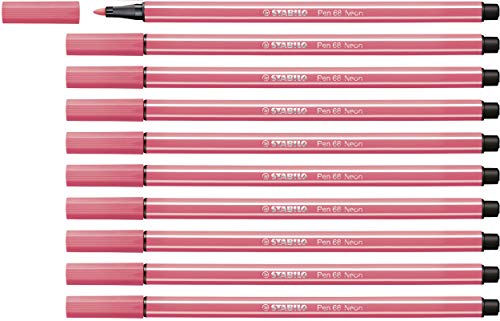 Premium-Filzstift - STABILO Pen 68 - 10er Pack - neonrot