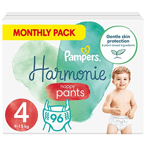 Pampers Baby Windeln Pants Größe 4 (9kg-15kg) Harmonie, 96 Höschenwindeln Alte Version